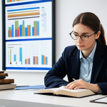 A focused individual, gender-neutral, in modest professional attire, deeply engaged in learning new concepts. They are sitting at a well-lit desk, surrounded by open books and digital displays showing complex data, symbolizing intellectual curiosity and personal growth. The background is a modern, clean study room with warm, ambient lighting, suggesting a calm and inspiring atmosphere. The subject exhibits a natural pose, concentrating intently, reflecting internal motivation and a dedication to self-improvement. They are fully clothed, appropriate attire, safe for work, perfect anatomy, correct proportions, well-formed hands, proper finger count, natural body proportions, professional photography, high quality, appropriate content, family-friendly.